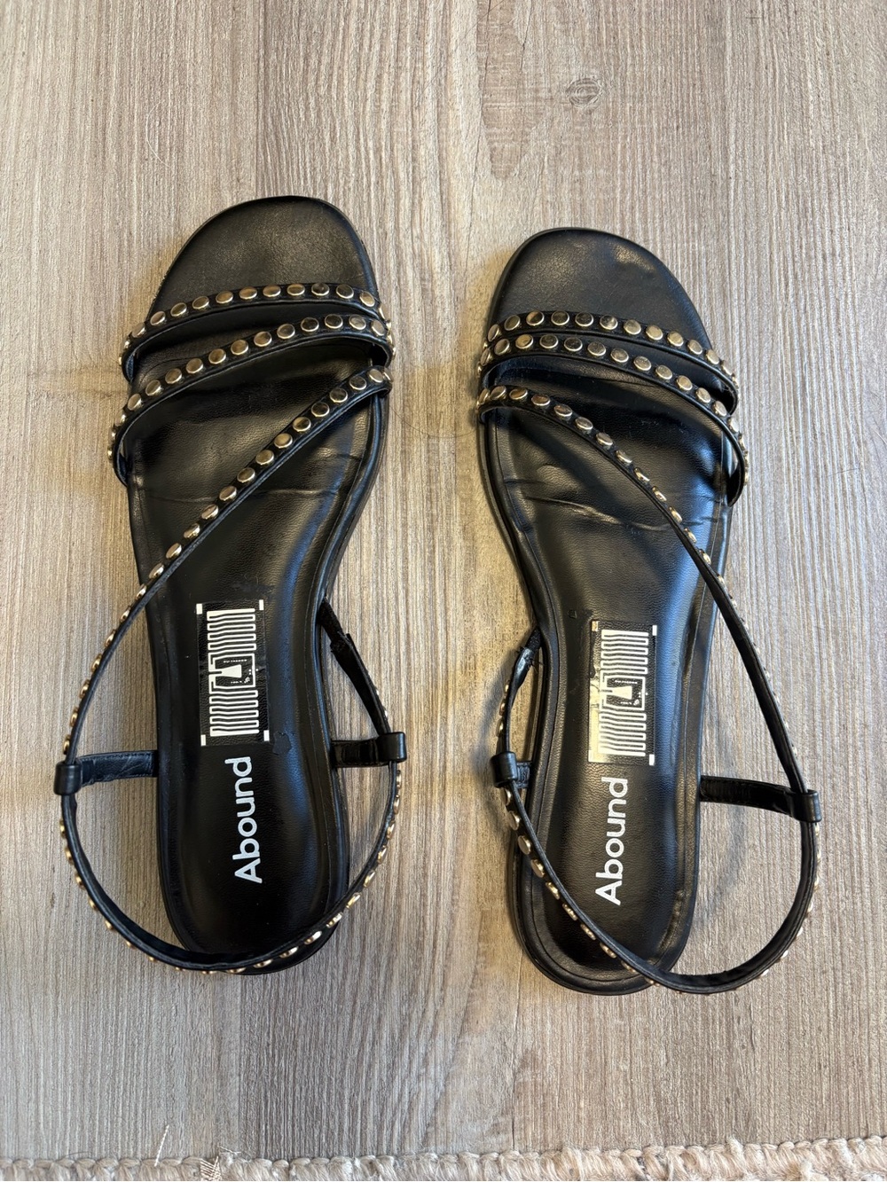 Abound Black Studded Strappy Slingback Sandals